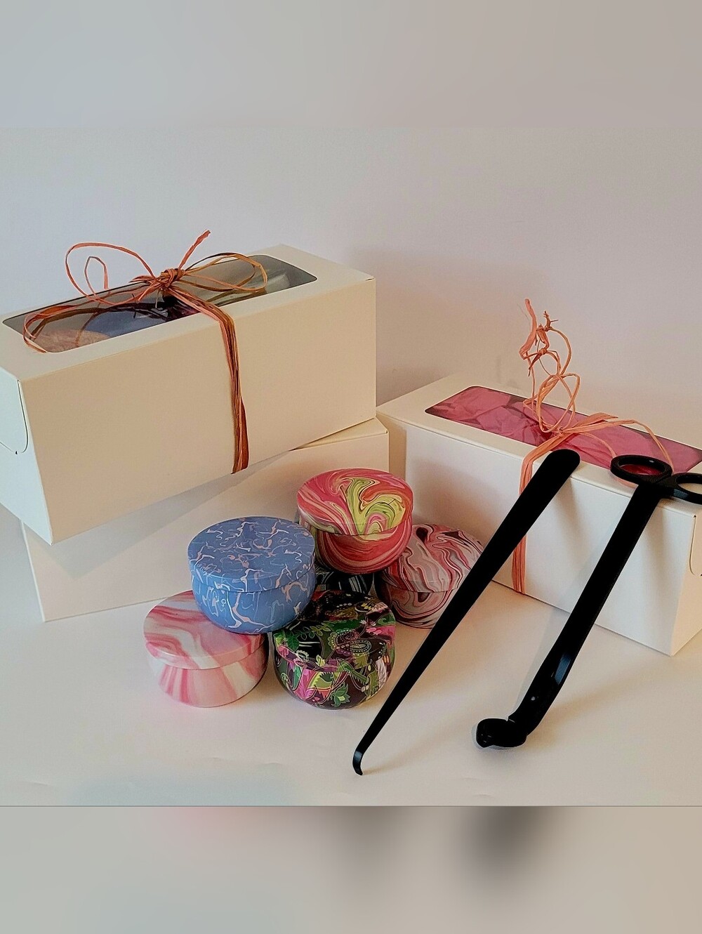 Tin Candle Gift Set W/ Iron Trimmer Set